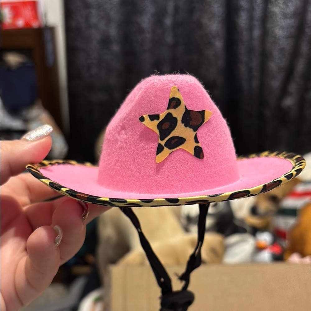 Pink Cowboy Hat with Leopard Star